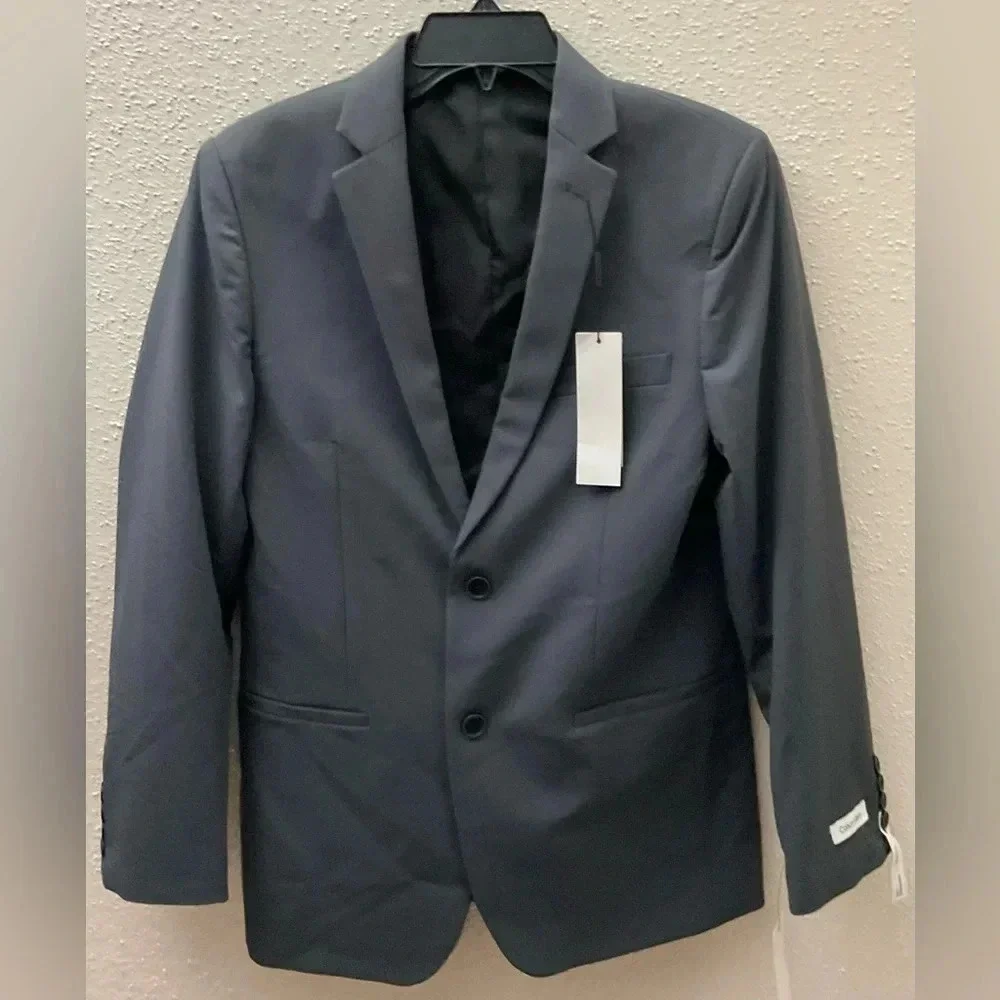 Calvin Klein Big Boys Ebony Slim-Fit Stretch Performance Suit Jacket Size 18 NWT